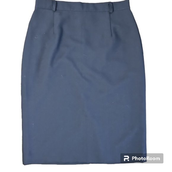 Vintage Navy Blue Knee Length Pencil Skirt - Picture 1 of 11